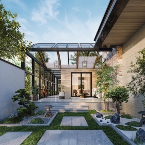 新中式阳光房3D模型下载